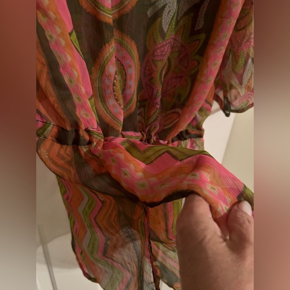 PRIYA EMBELLISHED SWIMSUIT COVER Size 40/Large adjustable waist long sleeve NWOT - Picture 7 of 11